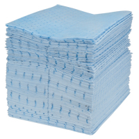 Feuilles absorbantes bleues li&eacute;es de premi&egrave;re qualit&eacute;, Huile seulement, 15" x 17", 30 gal. d'absorption WestPier