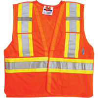 Traffic Safety Vest, High Visibility Orange, Large/X-Large, Polyester WestPier