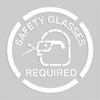 Floor Marking Stencils - Safety Glasses Required, Pictogram, 20" x 20" SEK518 | WestPier