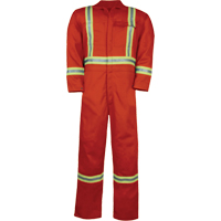 Unlined Hi-Vis Coveralls, Size Small, Orange WestPier