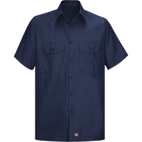 Chemise à manches courtes en tissu indéchirable, Hommes, 3T-Grand, Bleu marine SEU270 | WestPier