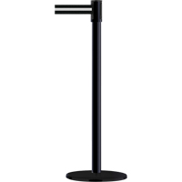 Slimline TensaBarrier&reg; Barrier Post, Steel, 38" H, Black/White Tape, 7.5' Tape Length WestPier