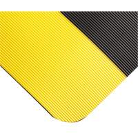 Corrugated Switchboard Matting No.702, 3' W x 10' L, 1/4" Thickness, Black/Yellow, PVC WestPier