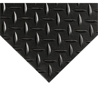 Diamond-Plate Switchboard Matting No.701, 2' W x 10' L, 1/4" Thickness, Black, PVC WestPier