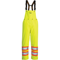 Journeyman Detachable Bib Safety Pants, Polyester, Small, High Visibility Lime-Yellow WestPier