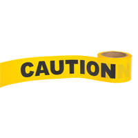 Ruban pour barricade «Caution», Anglais, 3" la x 300' lo, 1,5 mil, Noir sur jaune SFJ602 | WestPier