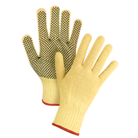 Dotted Seamless String Knit Gloves, Size Small/7, 7 Gauge, PVC Coated, Kevlar&reg; Shell, ASTM ANSI Level A2/EN 388 Level 3 WestPier