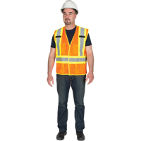 5-Point Tear-Away Premium Safety Vest , High Visibility Orange, Large/X-Large, Polyester WestPier