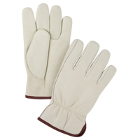 Premium Winter-Lined Driver's Gloves, Large, Grain Cowhide Palm, Fleece Inner Lining WestPier