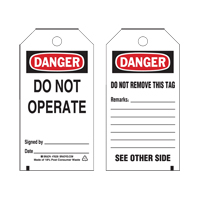 Lockout Tags, Plastic, 3" W x 5-3/4" H, English WestPier