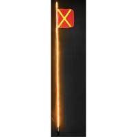 Fanions DEL robustes Safety Whip, Fixation Attelage, Hauteur 10, Orange avec X r&eacute;fl&eacute;chissant WestPier