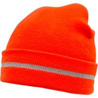 High Visibility Knit Hat with Reflective Stripe, High Visibility Orange, Acrylic WestPier