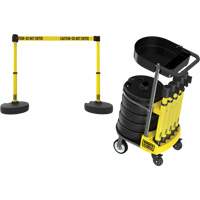 Chariot de transport avec plateau pour barri&egrave;re PLUS, 75' lo, M&eacute;tal, Jaune WestPier