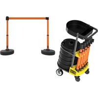 Chariot de transport avec plateau pour barri&egrave;re PLUS, 75' lo, M&eacute;tal, Orange WestPier