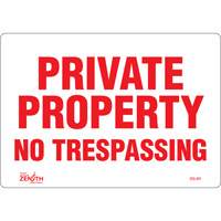 "Private Property" Sign, 7" x 10", Vinyl, English WestPier