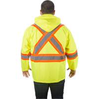 RZ1000 Rain Jacket, Polyester, Small, High Visibility Lime-Yellow WestPier