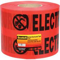 Scotch<sup>®</sup> Buried Barricade Tape, English, 6" W x 1000' L, 4 mils, Black on Red SGN224 | WestPier