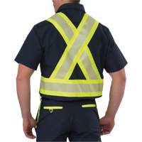 Ripstop High Visibility Short Sleeved Shirt, Polyester, Small, Navy Blue WestPier