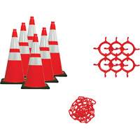 Traffic Cone & Chain Kit, 28", Orange, 4" & 6" Reflective Collar(s) SGO165 | WestPier