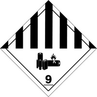 Étiquettes de manutention de matières dangereuses du département des Transports, 4" lo x 4" la, Noir sur blanc SGQ530 | WestPier
