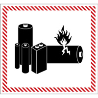 Hazardous Material Handling Labels, 4-1/2" L x 5-1/2" W, Black on Red SGQ532 | WestPier