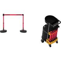 Plus Portable Barrier System Cart Package with Tray, 75' L, Metal/Plastic, Red SGQ815 | WestPier