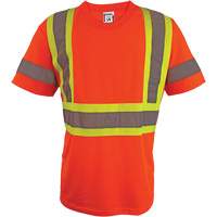Short Sleeve Safety T-Shirt, Polyester, 2X-Large, High Visibility Orange WestPier