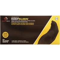 Gants jetables KeepKleen, Grand, Nitrile, 8 mils, Sans poudre, Noir WestPier
