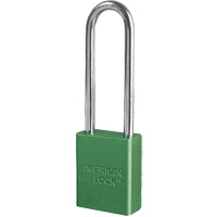 Cadenas de s&eacute;curit&eacute; American Lock, Vert, Cl&eacute;s diff&eacute;rentes, Aluminium, Largeur de 1-1/2" WestPier