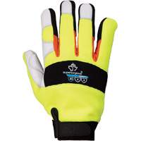 Gants de m&eacute;canicien &agrave; haute visibilit&eacute; ClutchGear, Paume Cuir fleur de ch&egrave;vre, Taille Moyen WestPier