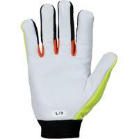 Gants de m&eacute;canicien &agrave; haute visibilit&eacute; ClutchGear, Paume Cuir fleur de ch&egrave;vre, Taille Moyen WestPier