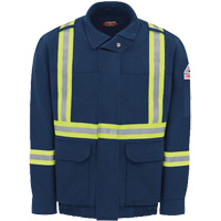 Men's Lined Bomber Jacket with Reflective Trim, Small, Navy Blue, 29 cal/cm² WestPier