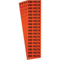 "480 Volts" Conduit & Voltage Labels, 1/2" x 2-1/4", Cloth/Vinyl, English WestPier