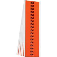 "DC" Conduit & Voltage Labels, 1/2" x 2-1/4", Cloth/Vinyl, English WestPier