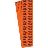 "Single Phase" Conduit & Voltage Labels, 1/2" x 2-1/4", Cloth/Vinyl, English WestPier