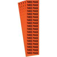 "Three Phase" Conduit & Voltage Labels, 1/2" x 2-1/4", Cloth/Vinyl, English WestPier
