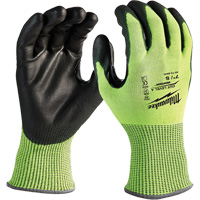 High-Visibility Cut-Resistant Gloves, Size Small, 13 Gauge, Nitrile/Polyurethane Coated, Polyethylene Shell, ANSI/ISEA 105 Level 4 WestPier