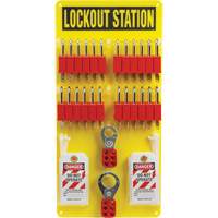 Lockout Board with Keyed Alike Nylon Safety Lockout Padlocks, Plastic Padlocks, 24 Padlock Capacity, Padlocks Included SHB354 | WestPier
