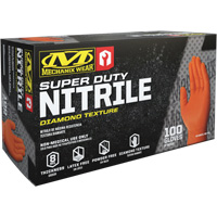Gants robustes jetables, 9/Moyen, Nitrile, 8 mils, Sans poudre, Orange WestPier