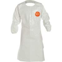 Disposable Sleeved Apron, Tychem<sup>®</sup> 4000, White, 44" L SHI566 | WestPier