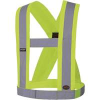 5492 4" Wide Adjustable Safety Sash, Meets/Exceeds CSA Z96 Class 2 - Level 2, High Visibility Lime-Yellow, Silver Reflective Colour, One Size WestPier