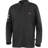 332 Chandail Henley en tricot interlock ignifuge, Petit, Noir WestPier