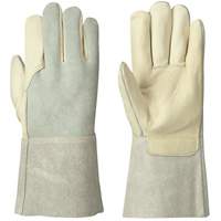 Welder's Cowgrain Gloves, Grain Cowhide, Size Medium SHE743 | WestPier