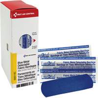 Fabric Blue Detectable Bandages, Rectangular/Square, 1", Fabric Metal Detectable, Sterile SHE879 | WestPier
