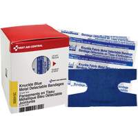 Knuckle Blue Detectable Bandages, Knuckle, Fabric Metal Detectable, Sterile SHE881 | WestPier