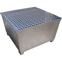 Steel Ultra-IBC Spill Pallet&reg;, 370 US gal. Spill Capacity, 57.6" x 34.7" x 56.9" WestPier