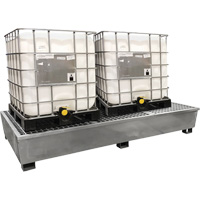 Steel Ultra-Twin IBC Spill Pallet&reg;, 370 US gal. Spill Capacity, 103.8" x 26.8" x 51.1" WestPier
