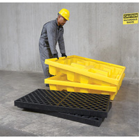 4-Drum Nestable Ultra-Spill Pallet&reg;, 66 US gal. Spill Capacity, 51" x 51" x 10" WestPier