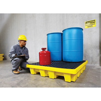 4-Drum Nestable Ultra-Spill Pallet&reg;, 66 US gal. Spill Capacity, 51" x 51" x 10" WestPier