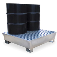 4-Drum Steel Ultra-Spill Pallet&reg;, 68 US gal. Spill Capacity, 49.1" x 47.1" x 10.9" WestPier